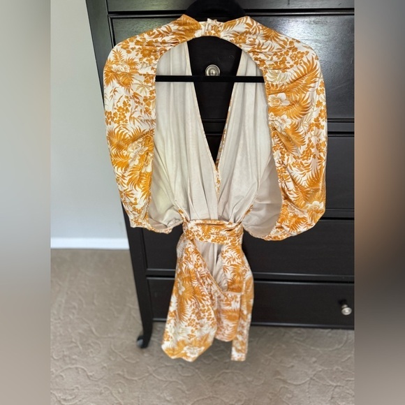 AMUR Floral Jumpsuit in Orange and White - Picture 11 of 12